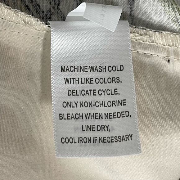 Ophelia Roe Linen Blend Pants Tropical Prints Wide Leg Crop Cream Size L - Picture 8 of 14